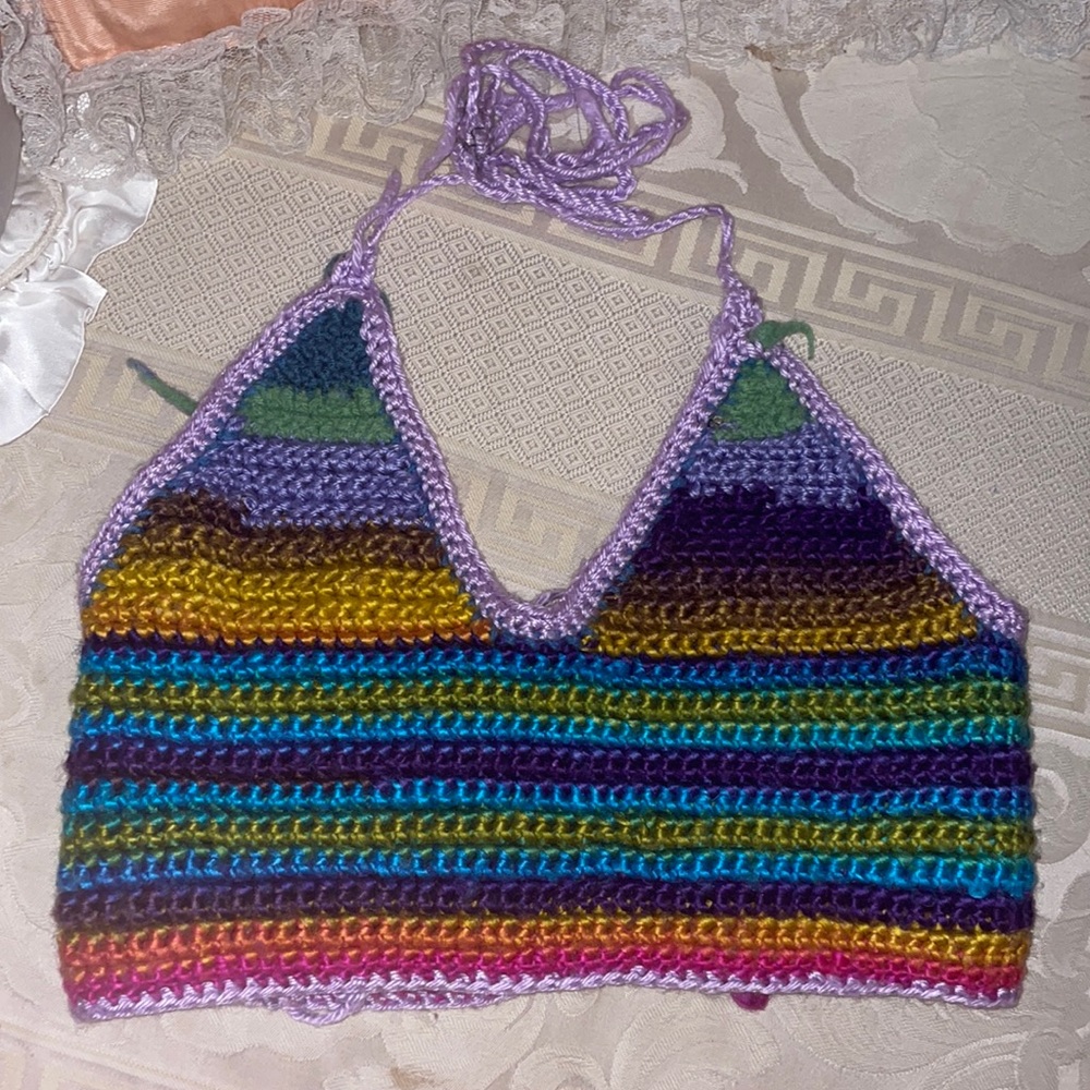 Handmade Crochet multicolor crop top